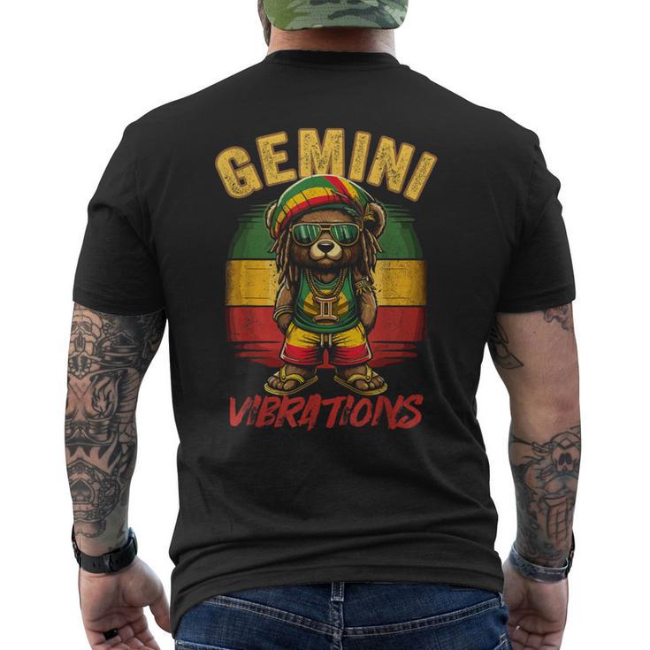 Gemini Vibes Rasta Reggae Teddy Bear Island Beach Birthday Men's T-shirt Back Print