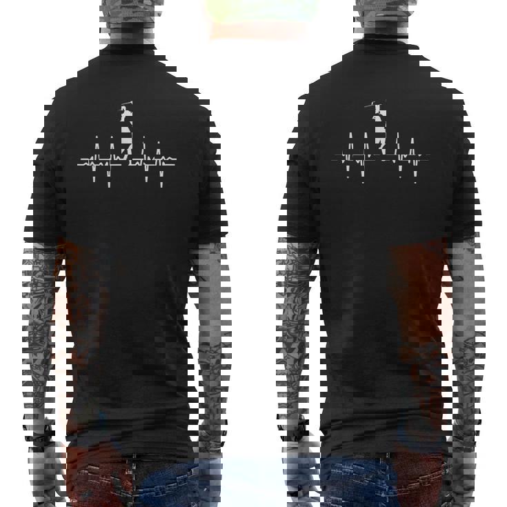 Graphic Golf Heartbeat Retro Styles Golf Lovers Outfits Men's T-shirt Back Print