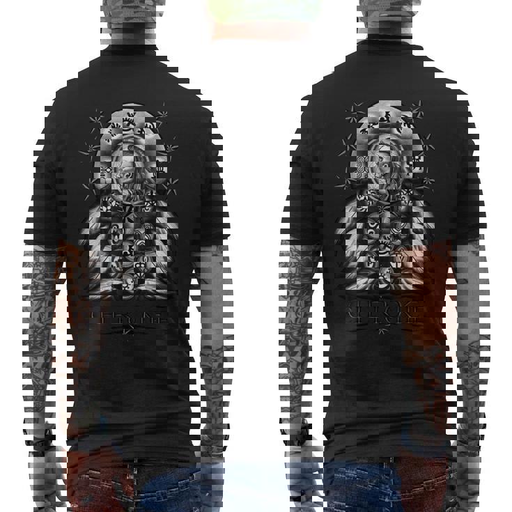 Guerrier Indien Amérindien Cherokee Attrape-Rêves T-shirt imprimé au dos