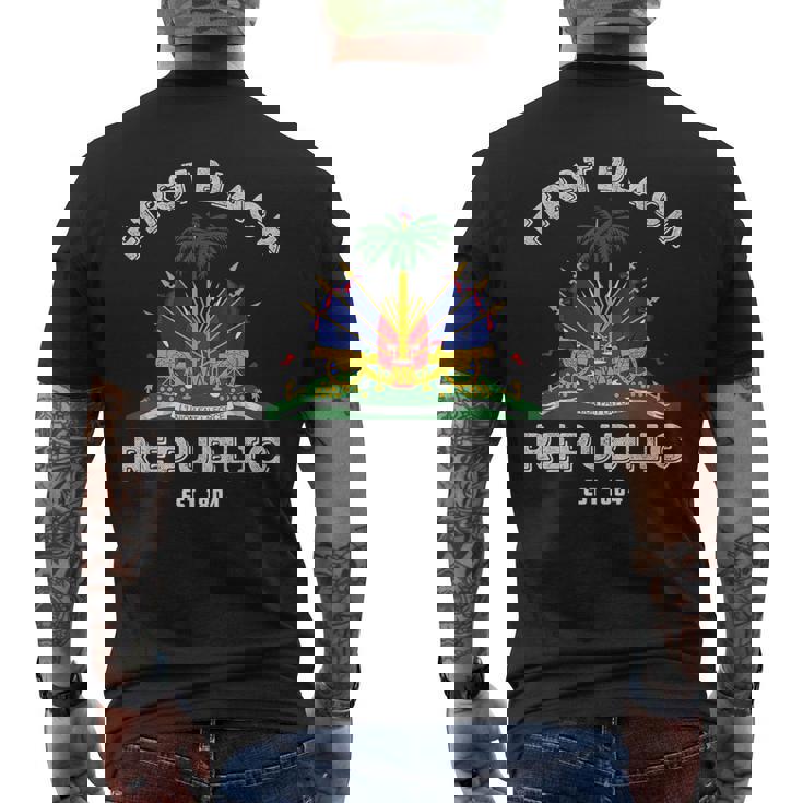 Haiti First Black Republic Since 1804 Haitian Flag Day Men's T-shirt Back Print
