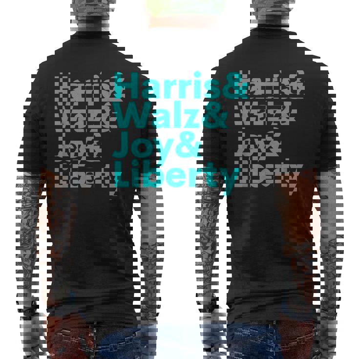 Harris Walz Joy Liberty Harris Walz Waltz 2024 Retro Men's T-shirt Back Print