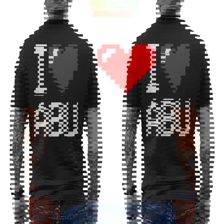I Heart Abu I Love Abu Nombre Personalizado Camiseta Hombre Estampado Espalda