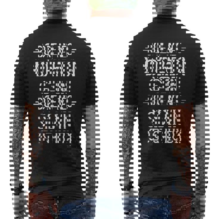 Humour Alcool Phrase Personnalisée Homme Apéro Bière Sylvain T-shirt imprimé au dos