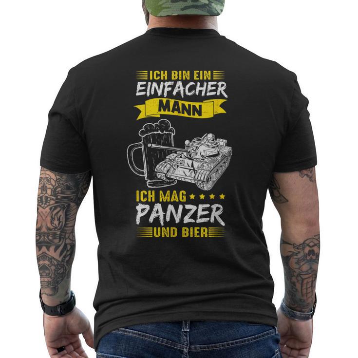 Ich Bin Ein Einfacher Mann Ich Mag Panzer Und Bier T-Shirt mit Rückendruck