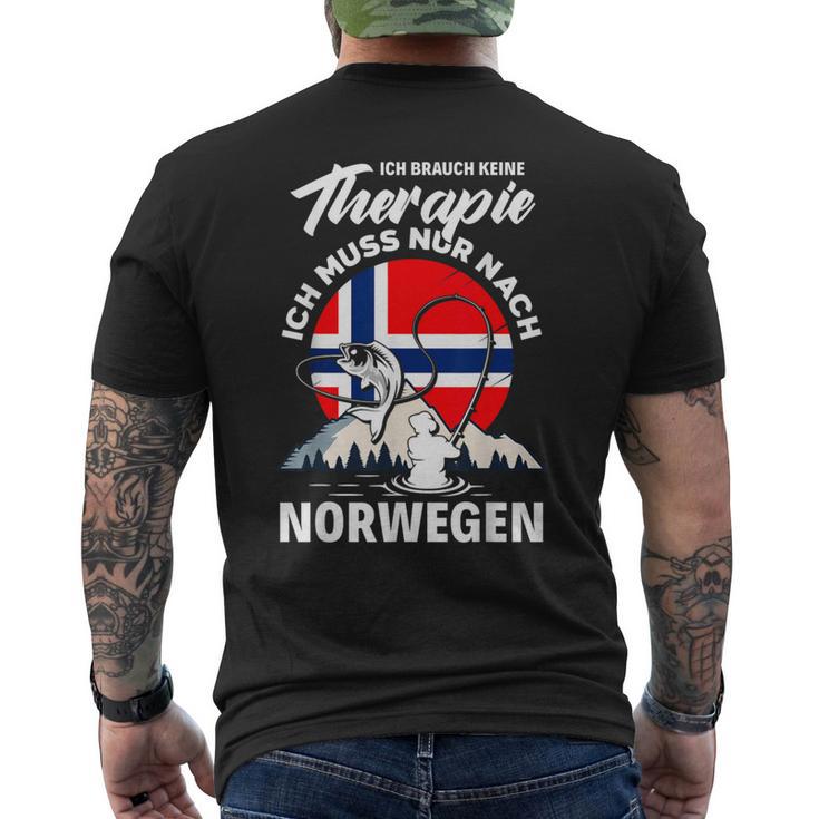 Ich Brauche Keine Therapie Ich Muss Nur Nach Norwege T-Shirt mit Rückendruck