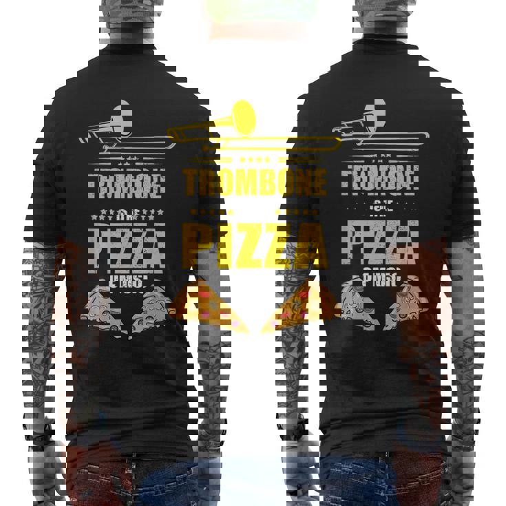 Il Trombone È La Pizza Della Musica T-shirt da uomo con stampa posteriore