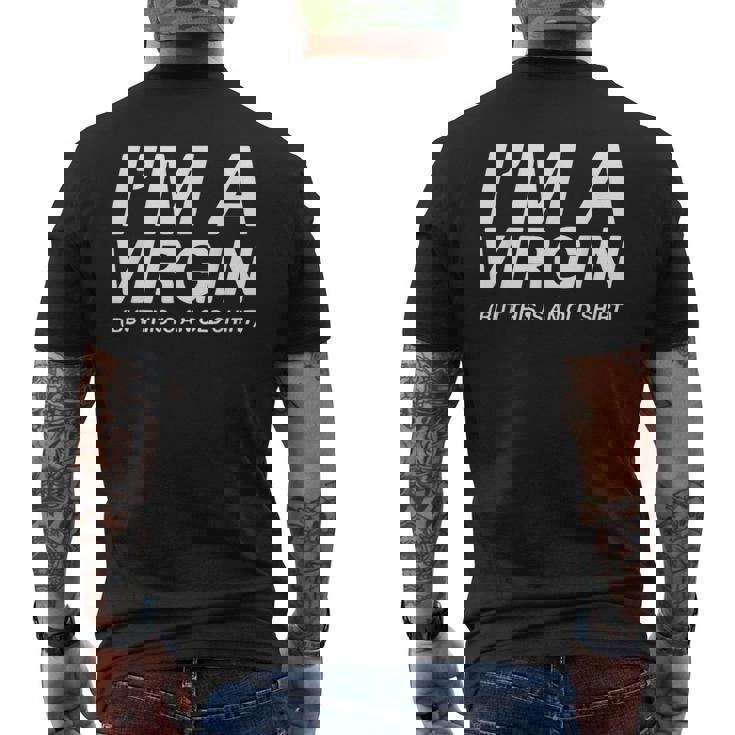 I'm Airgin Ma Questo È Unecchio Retro Divertente T-shirt da uomo con stampa posteriore