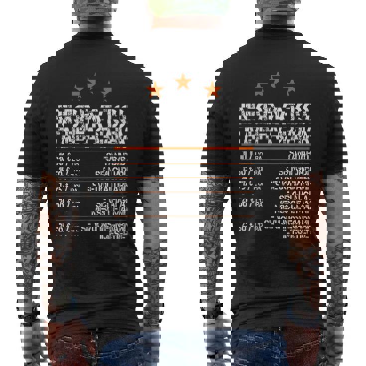 Informatico Tariffa Oraria Programmatore Software Developer T-shirt da uomo con stampa posteriore