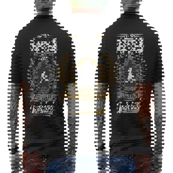 It's An Aftab Thing You Wouldn't Understand Personalized Last Name Aftab Family Crest Coat Of Arm Men's T-shirt Back Print
