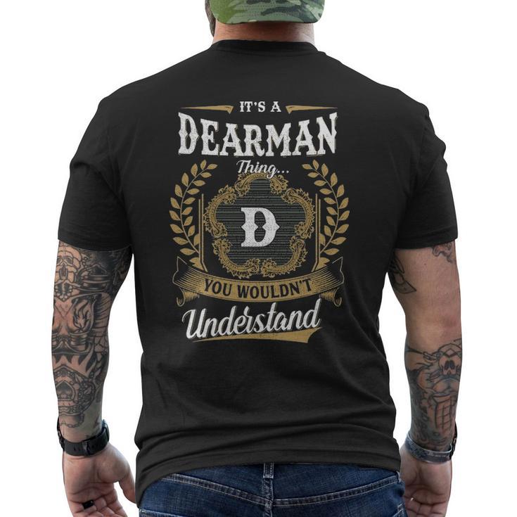 It's A Dearman Thing You Wouldn't Understand Personalized Last Name Dearman Family Crest Coat Of Arm Men's T-shirt Back Print
