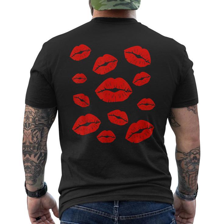Kiss Lips All Over Kissy Lipstick Men's T-shirt Back Print - Seseable