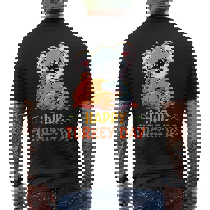 Koala Hugging Turkey Happy Thanksgiving Turkey Day Lovers Men's T-shirt Back Print