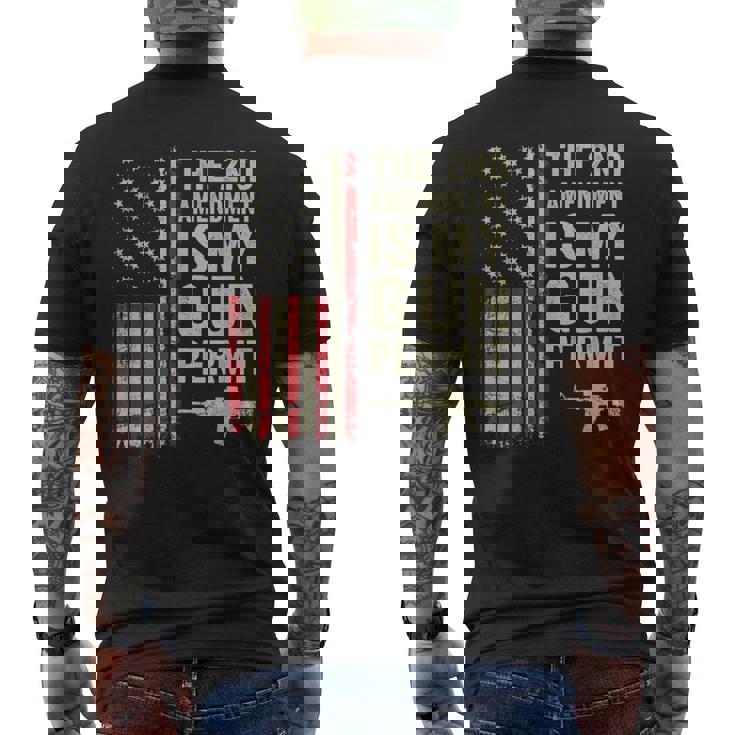 La Segunda Enmienda Es Mi Permiso De Armas Bandera De Estados Unidos Arma Divertida Camiseta Hombre Estampado Espalda