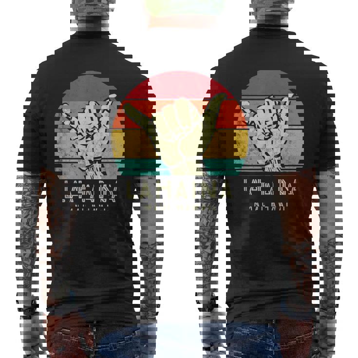 Lahaina Shaka Surf A Mano Retrò Hawaiano T-shirt da uomo con stampa posteriore