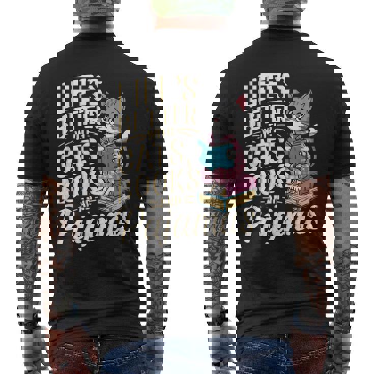 Laida Es Mejor Con Gatos Libros Y Pijamas Divertido Amante De Los Gatos Camiseta Hombre Estampado Espalda