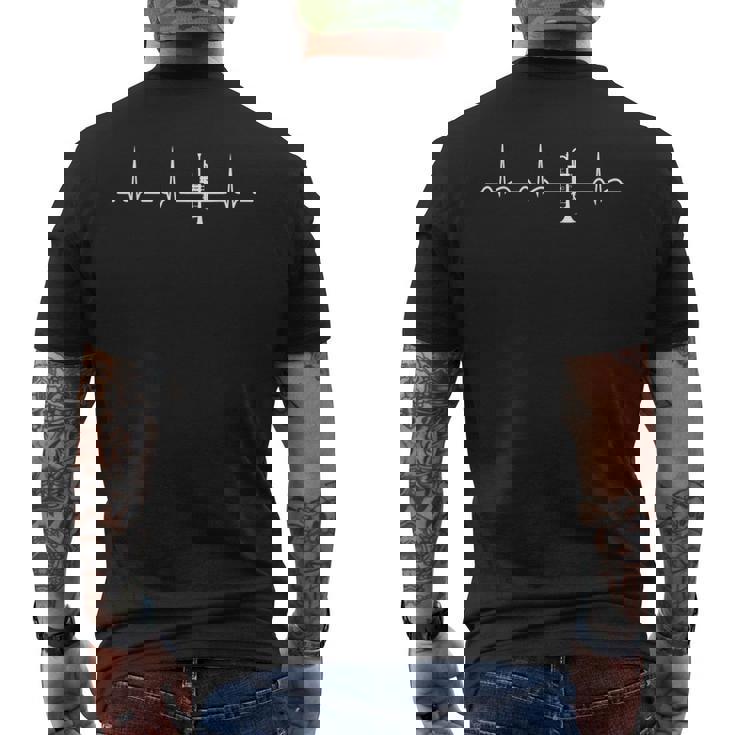 Latido Del Corazón Trompeta Banda De Música Trompetista Ekg Camiseta Hombre Estampado Espalda