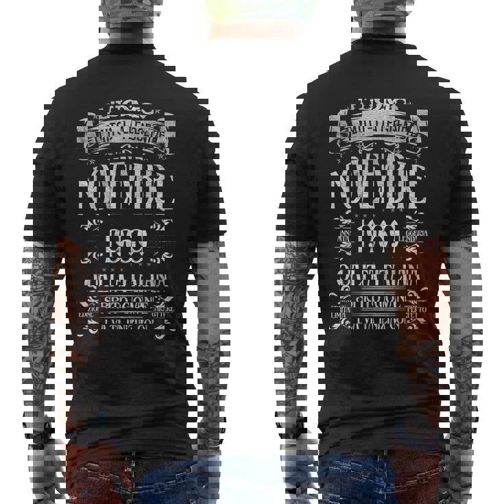 Le Leggende Sono Nate A Novembre 1969 55 Compleanno Anni T-shirt da uomo con stampa posteriore