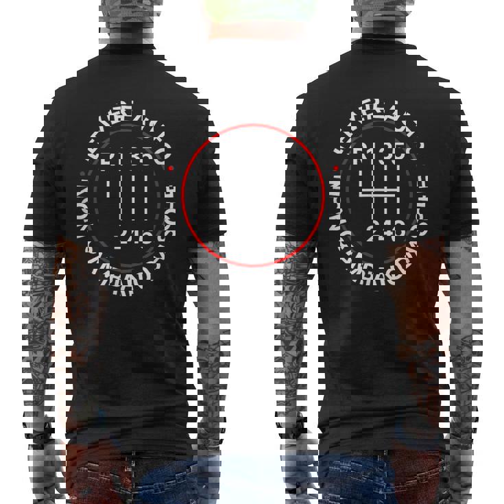 Leere Auto Non Cambiano Da Sole Auto Motori Meccanico T-shirt da uomo con stampa posteriore