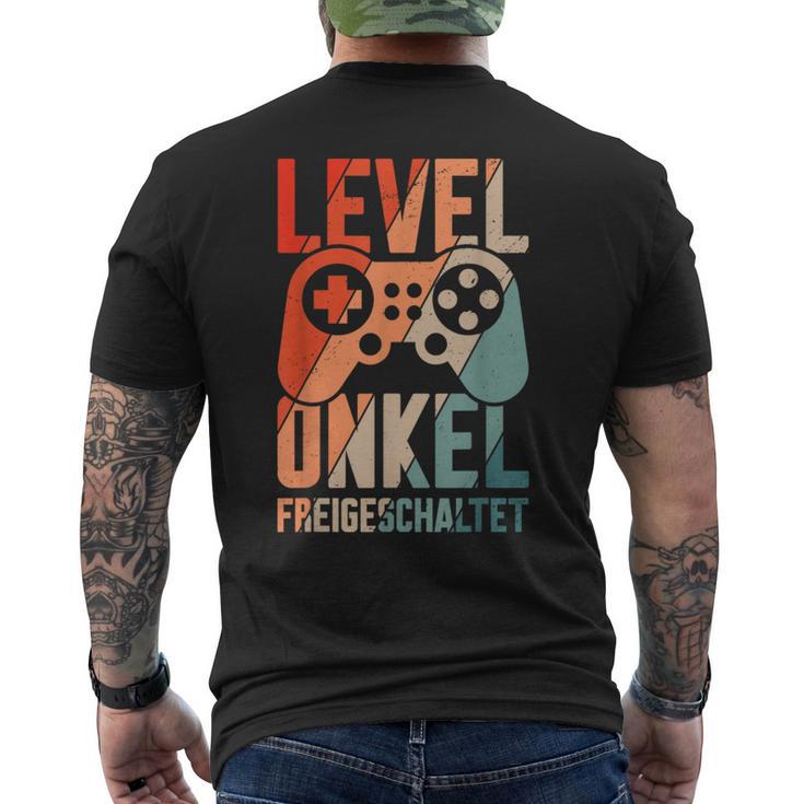 Level Onkel Freigeschaltet Du Wirst Onkel T-Shirt mit Rückendruck