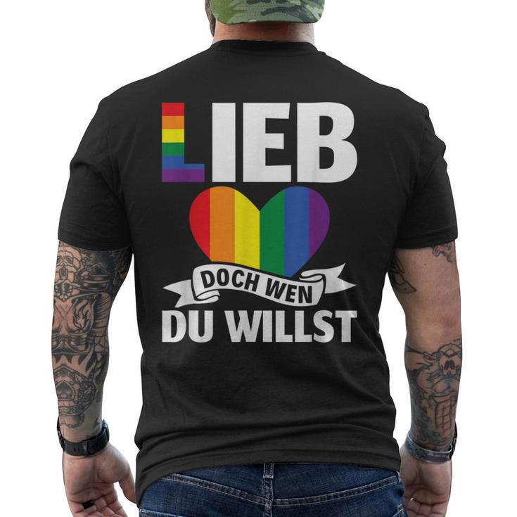 Lgbt Lgbtq Gay Csd Lieb Doch Wen Du Willst Gay Pride T-Shirt mit Rückendruck