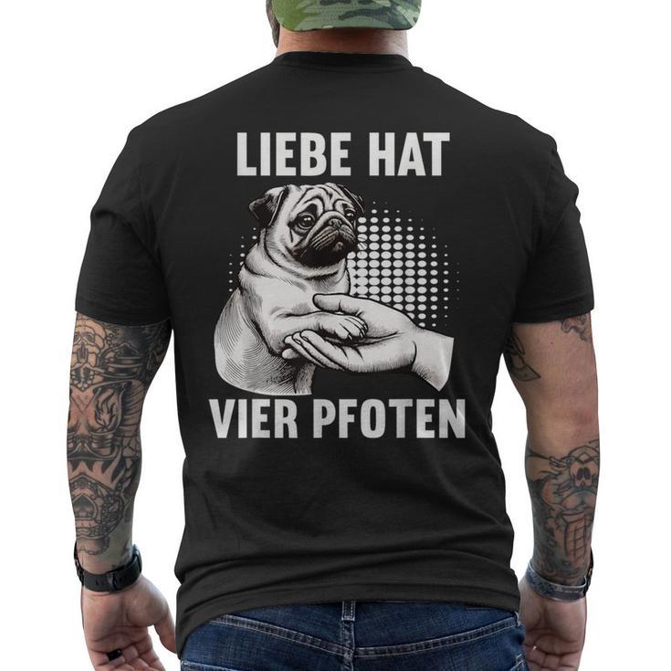 Liebe Hatier Pfoten Mops Pug Pug Dog Liebe Hatier Paw T-Shirt mit Rückendruck