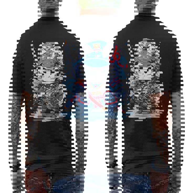 Linda Camisa Japonesa De Gato Samurái Tatuaje 2023 Kawaii Ninja Cat Camiseta Hombre Estampado Espalda