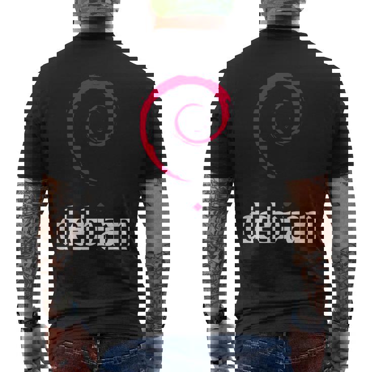 Linux Lover Debian Eslogan Espiral Logo Opensource Os Camiseta Hombre Estampado Espalda