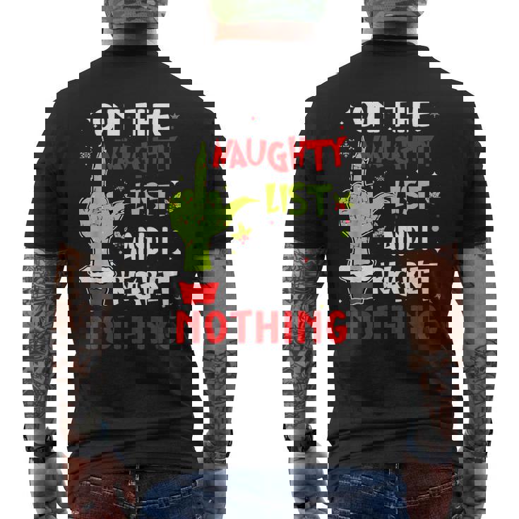On The List Of Naughty And I Regret Nothing Christmas Men's Back Print T-Shirt