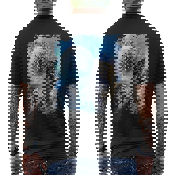 Loup Des Neiges Hurlant À La Lune T-shirt imprimé au dos Cadeauxyz