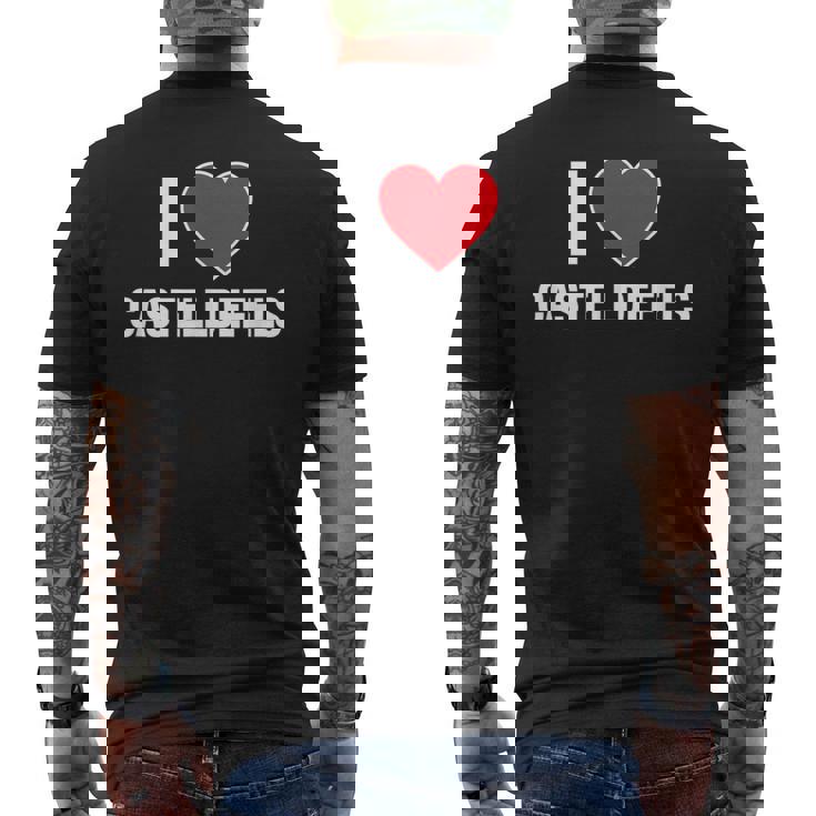 I Love Castelldefels Ciudad En España Con Red Love Heart Camiseta Hombre Estampado Espalda