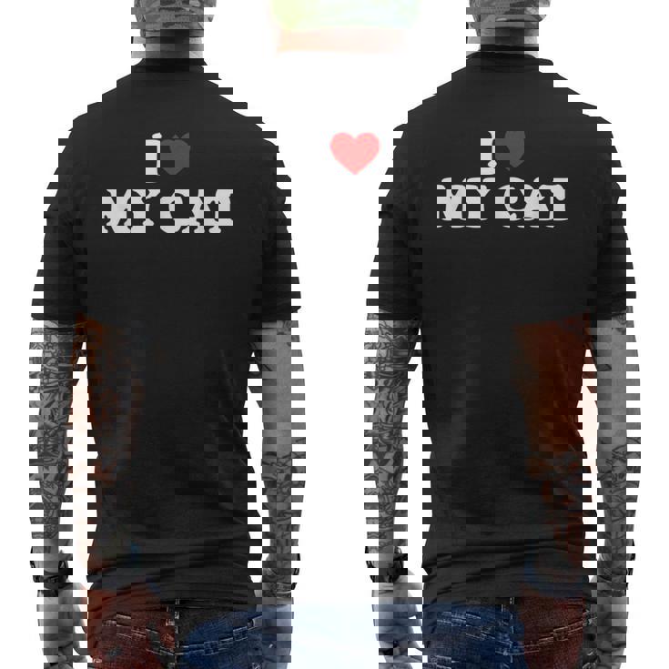 I Love My Cat I Heart My Cat T-shirt da uomo con stampa posteriore