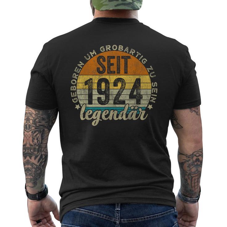 Lustiger 100 Geburtstag -Intage 1924 Geburtstag 100 Jahre T-Shirt mit Rückendruck