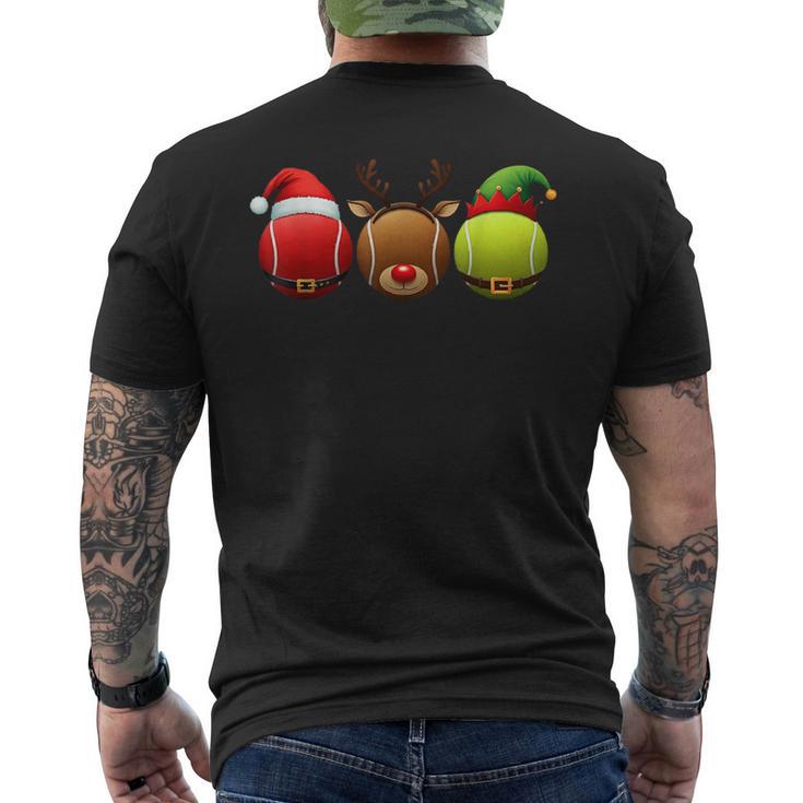 Lustiges Weihnachtsmann Rentier Elf Tennis Weihnachten Damen Herren Kinder T-Shirt mit Rückendruck