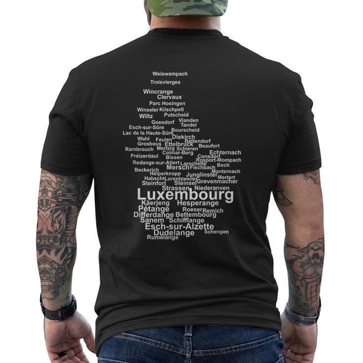 Luxembourg Outline Letzebuergesch Luxembourg Luxembourg T-Shirt mit Rückendruck