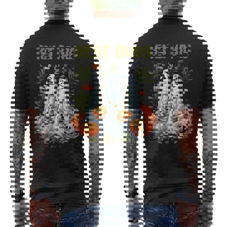 Marijuana Best Buds Ghost 420 Weed Cannabis Halloween Men's T-shirt Back Print