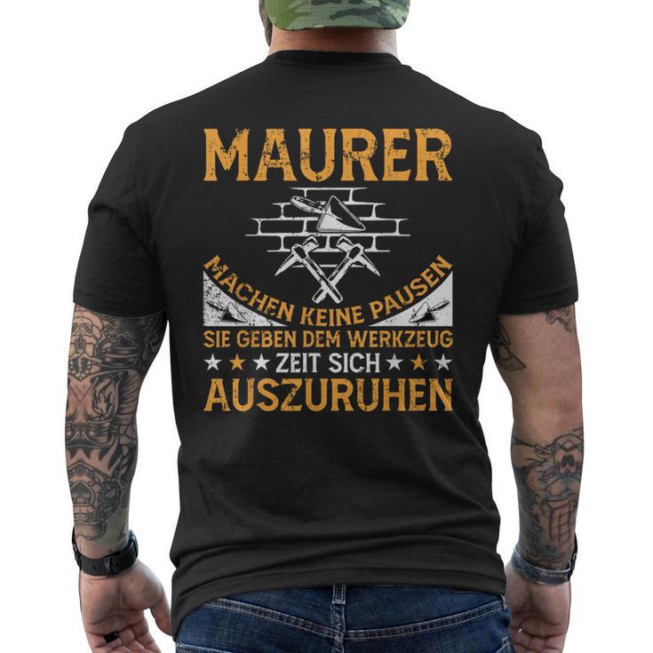 Maurer Masonermeister Bricklayer's T-Shirt mit Rückendruck