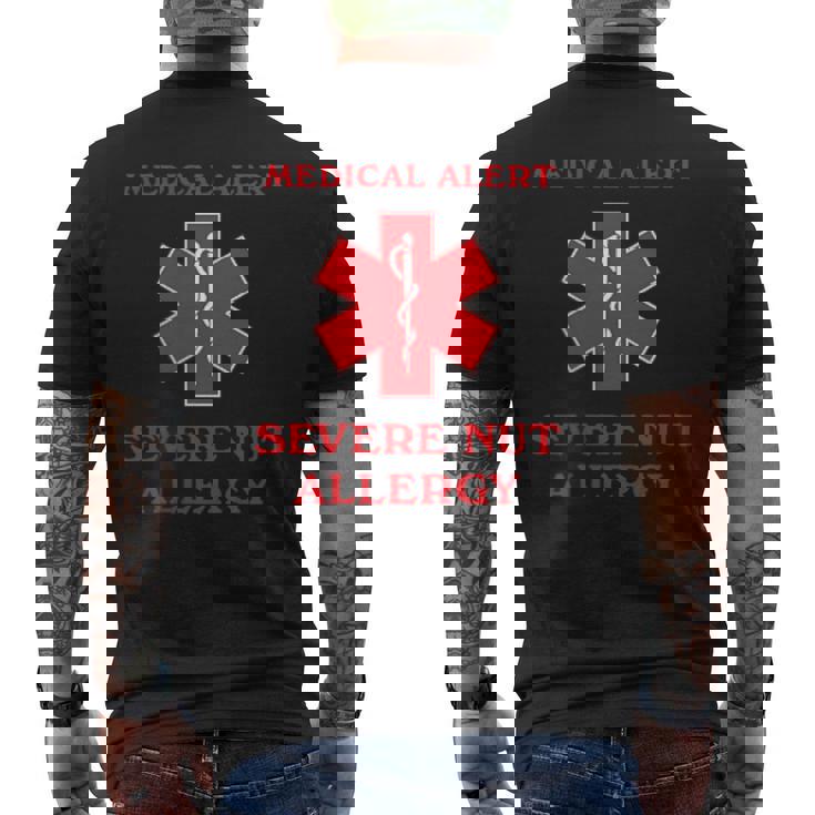 Medical Alert Severe Nut Allergy Awareness Men's Back Print T-Shirt