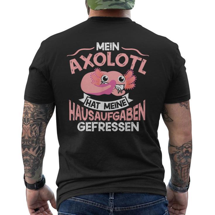 Mein Axolotl Hat Meine Homework Gefressen Axolotl Children's T-Shirt mit Rückendruck