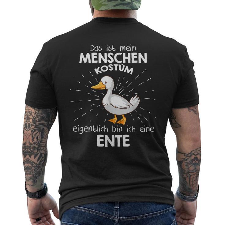 Mein Menschen Kostüm Bin Ich Eine Ente German Langu T-Shirt mit Rückendruck