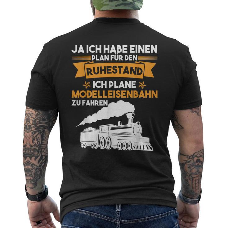 Modellbahn Plan Für Den Ruhestand Model Railway T-Shirt mit Rückendruck