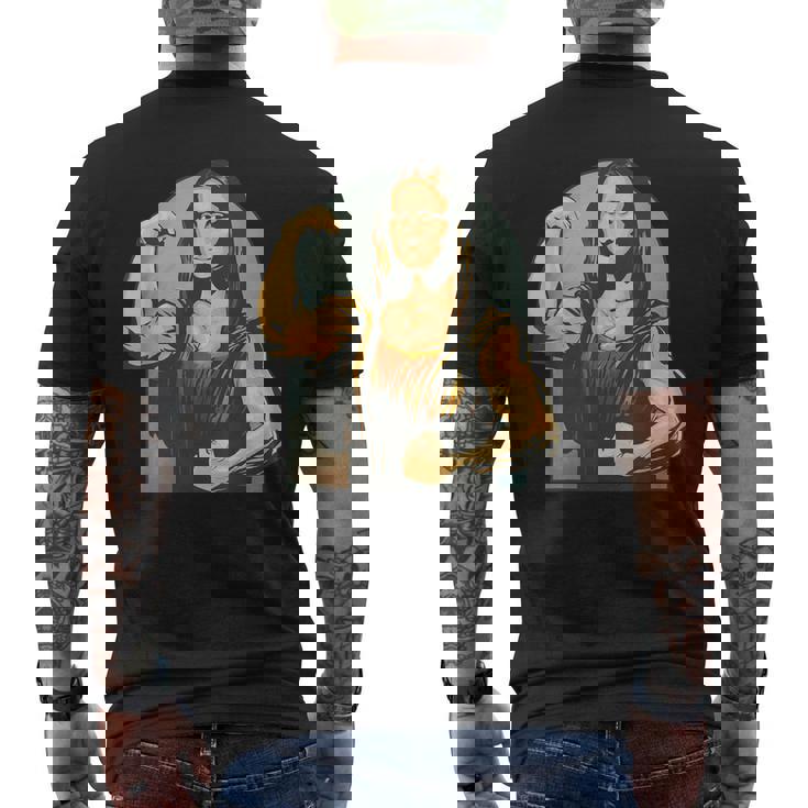 Monna Lisa Muscolosa La Gioconda Bodybuilding Palestra T-shirt da uomo con stampa posteriore