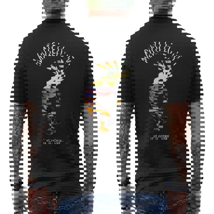 Monticello Utah Usa Dancing Kokopelli T-shirt da uomo con stampa posteriore