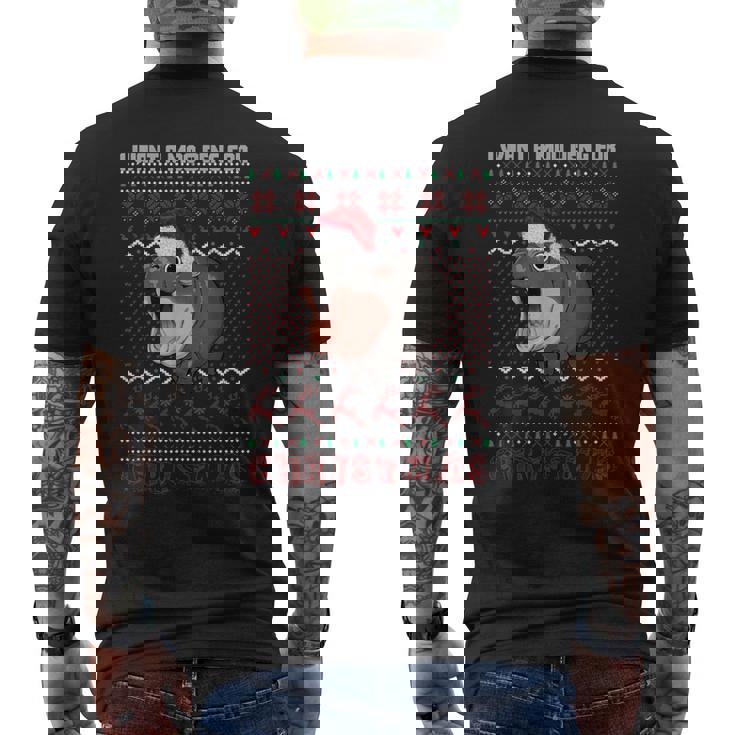 Moo Deng Nataleoglio Un Moo Deng Per Natale T-shirt da uomo con stampa posteriore