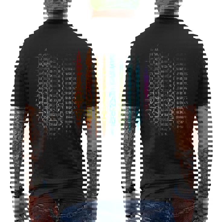 Motivo Grafico Con Testo Artistico Colorato T-shirt da uomo con stampa posteriore