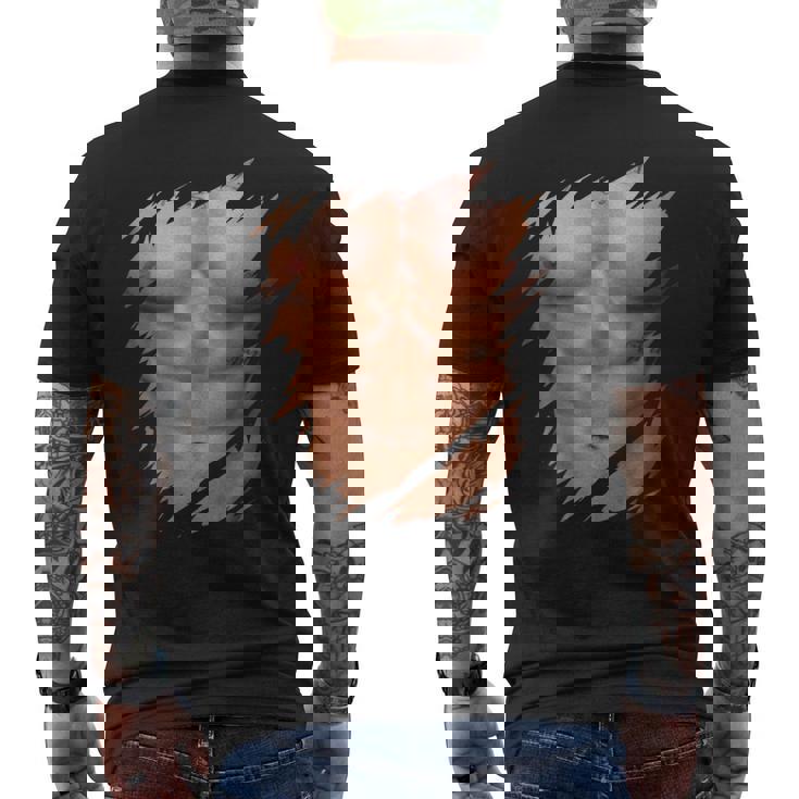 Muscoli Finti Da Uomo Strappati Petto Strappato Confezione Da Sei Addominali T-shirt da uomo con stampa posteriore