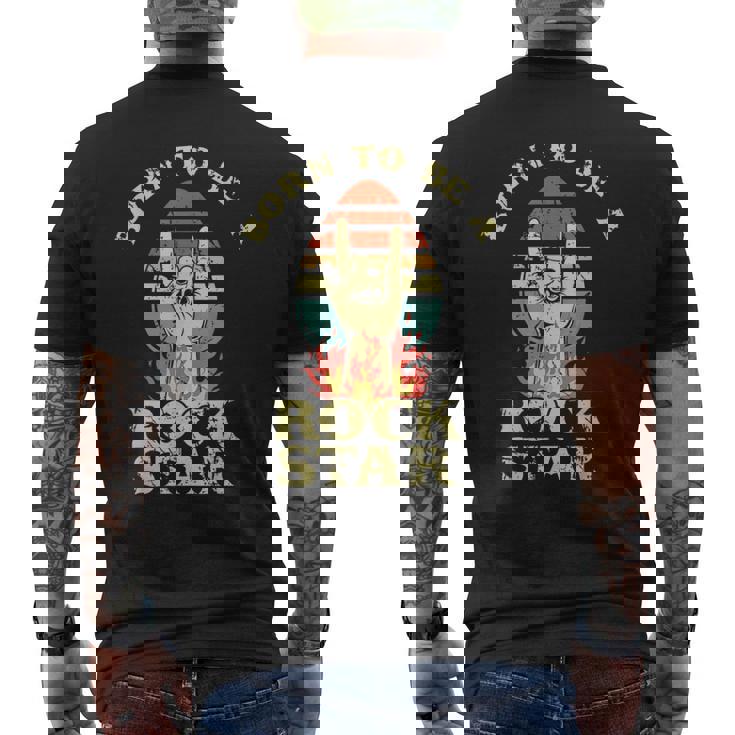 Nacida Para Ser Estrella Del Rock De La Mano Cuernos De La Camiseta Hombre Estampado Espalda