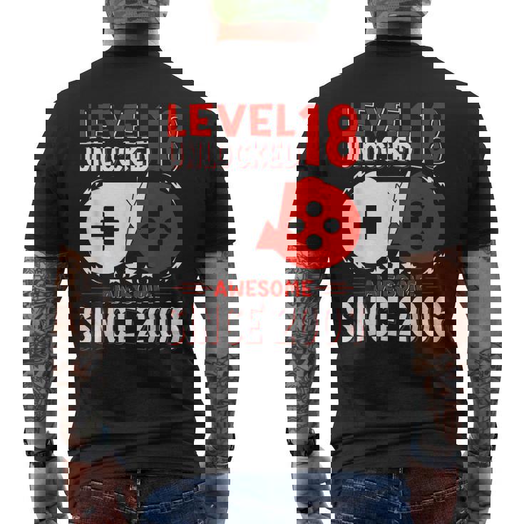 Nivel 18 Desbloqueado 18 Años Cumpleaños Gamer 18 Años Camiseta Hombre Estampado Espalda