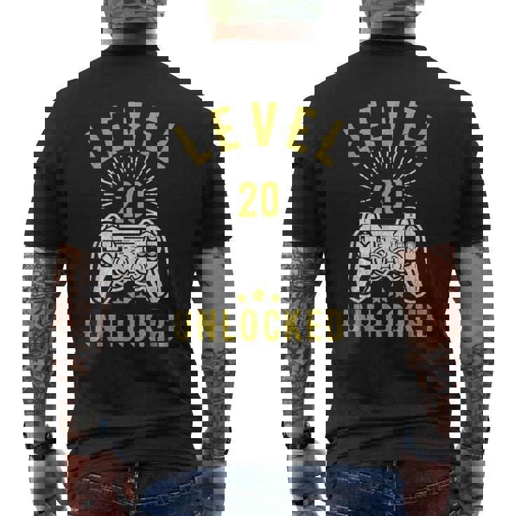 Nivel 20 Desbloqueado Boda Del 20º Aniversario Camiseta Hombre Estampado Espalda