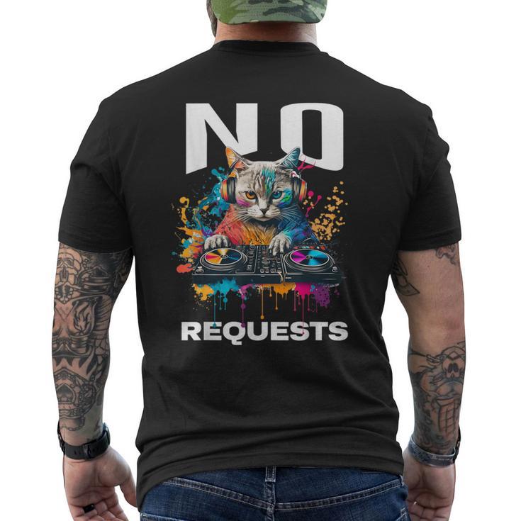 No Hay Peticiones Dj Cat Edm Dance Music Camiseta Hombre Estampado Espalda