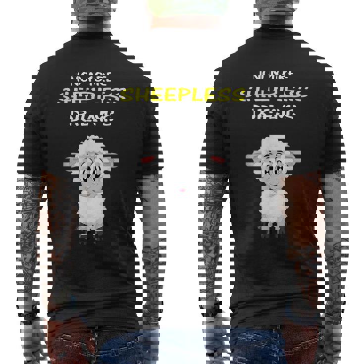No More Sheepless Dreams Camicia Da Notte Con Pecore Carine T-shirt da uomo con stampa posteriore